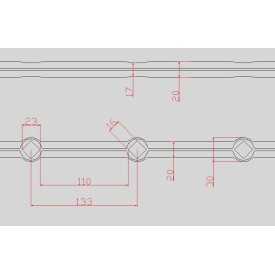 BARRE FER OCTOGONALE TROUS CARRES RENFLÉS OBLIQUES - www.esse.fr