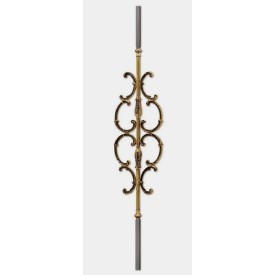 BALUSTRE LAITON POLI OU PATINÉ ET ACIER INTÉRIEUR - www.esse.fr