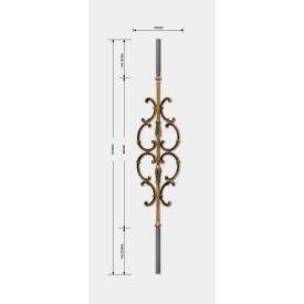 BALUSTRE LAITON POLI OU PATINÉ ET ACIER INTÉRIEUR - www.esse.fr