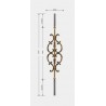 BALUSTRE LAITON POLI OU PATINÉ ET ACIER INTÉRIEUR - www.esse.fr