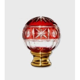 BOULE DE DÉPART CRISTAL ROUGE TAILLÉ SOCLE LAITON - www.esse.fr