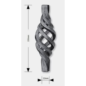 BOULE TORSADE FORME LONGUE CARRÉ EN ACIER FORGE - www.esse.fr