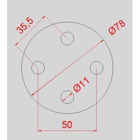 PLATINE FIXATION SOUDABLE FER RONDE 4 TROUS ACIER - www.esse.fr