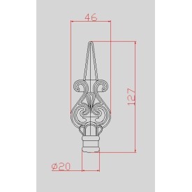 FER DE LANCE POINTE ACIER FORGÉ BARREAU ROND - www.esse.fr