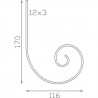 DEMI VOLUTE J POUR HAUT DE CLÔTURE FER PLAT A FROID - www.esse.fr