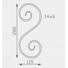 VOLUTE S SYMÉTRIQUE 320X115 OU 280X115 ACIER PLAT 14x6 - www.esse.fr