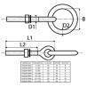 ANNEAU ÉCURIE INOX 316 LONGUEUR 60 à 150 ÉCROU Ø6 à Ø12 - www.esse.fr