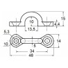 PONTET SECTION RONDE INOX POLI A4 POUR FIXER Ø10 - www.esse.fr