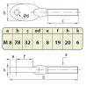 OEILLET DESIGN INOX 316 POUR CHAPE INOXYDABLE A4 M8 - www.esse.fr