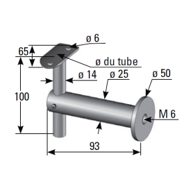 SUPPORT MAIN COURANTE INOX 304 TUBE Ø 42.4 - www.esse.fr