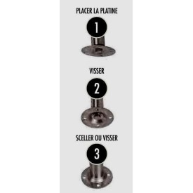 PLATINE FIXATION 4 TROUS TUBE INOX Ø 42.4 OU 48,3 - www.esse.fr