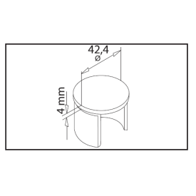 EMBOUT PLAT INOX VERRE TUBE Ø 42.4 INOXYDABLE 304 - www.esse.fr