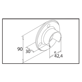 SUPPORT FIXATION MURALE INOX 304 VERRE TUBE Ø 42.4 - www.esse.fr