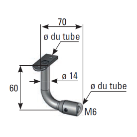 SUPPORT MAIN COURANTE INOX TUBE Ø 42.4 INOXYDABLE - www.esse.fr