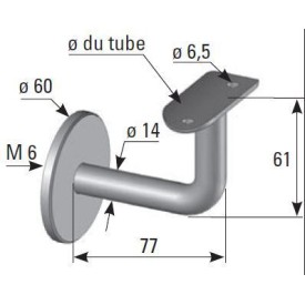 SUPPORT INOX 304L MAIN COURANTE TUBE ROND A SCELLER - www.esse.fr