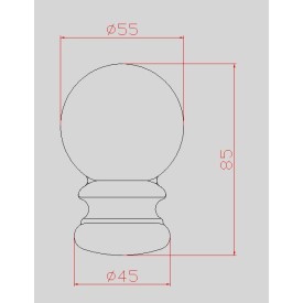 BOULE ALUMINIUM PAS DE VIS M8 FONTE ALU Ø55 OU Ø70 - www.esse.fr