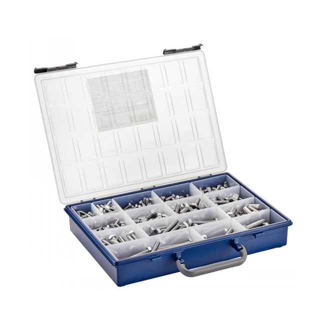 COFFRET 570 PCS VIS TÊTE H INOX A2 DIN933 FILETAGE TOTAL - www.esse.fr