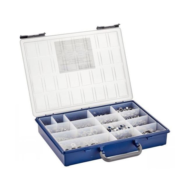 COFFRET RONDELLES ET ECROUS DIN 934/985 INOX A2 - www.esse.fr