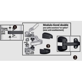 GOND INOX ANTI-SOULEVEMENT MODULO CACHE BLANC 180°