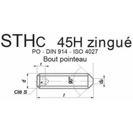 VIS STHC 45H Z POINTEAU DIN 914 ISO 4027 SANS TÊTE - www.esse.fr