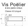 VIS POËLIER POZIDRIV FENDUE ZINGUÉ 4.8 FILET. TOTAL - www.esse.fr