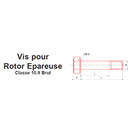 VIS ROTOR EPAREUSE AGRICOLE CLASSE 10.9 BRUT POUCES - www.esse.fr