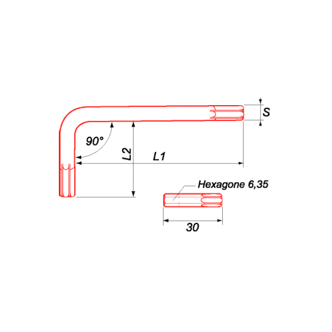 CLÉ/EMBOUT TORX 6 LOBES INTERNES T10 À T40 CHROME-VANADIUM