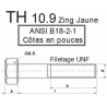 VIS TH 10.9 ZINGUÉ ANSI B18-2-1 F PARTIEL POUCES UNF -www.esse.fr