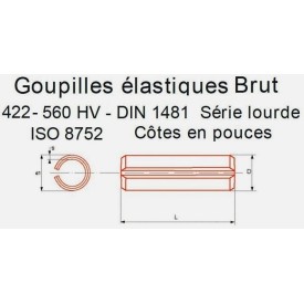 GOUPILLE ÉLASTIQUE CÔTE POUCES 422-560 HV DIN 1481 - ISO 8752