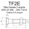 BOULON FRAISÉ 2 ERGOTS NFE 27-355 DIN 11014 Z 8.8 - www.esse.fr