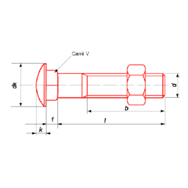 BOULON TÊTE RONDE COLLET CARRÉ 8.8 Z DIN 603 / 934 - www.esse.fr