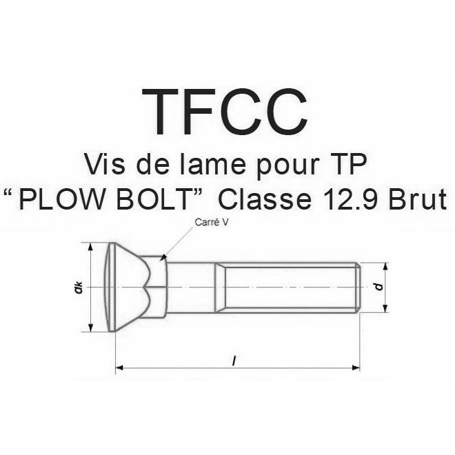 VIS DE LAME TP PLOW BOLT CLASSE 12.9 BRUT POUCES - www.esse.fr