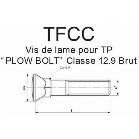 VIS DE LAME TP PLOW BOLT CLASSE 12.9 BRUT POUCES - www.esse.fr