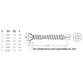 VIS TERRASSE INOX TÊTE RÉDUITE TORX DOUBLE FILETS - www.esse.fr