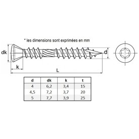 BOITE VIS TERRASSE INOX TÊTE FRAISÉE B RÉDUITE TORX - www.esse.fr