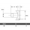 BUTÉE CACHE TYPE PUNAISE POUR TUBE ROND PEBD BLANC NOIR - www.esse.fr