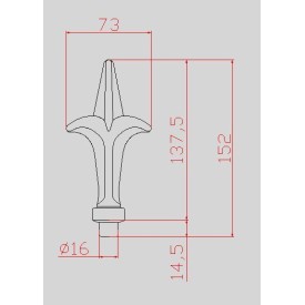 POINTE ALU BARREAU ROND FER DE LANCE ALUMINIUM - www.esse.fr