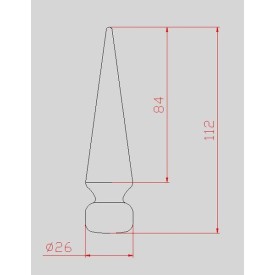 POINTE ALU BARREAU ROND FER DE LANCE ALUMINIUM - www.esse.fr