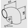 CONNECTEUR INOX 304L 90° COUDE MAIN COURANTE BOIS - www.esse.fr