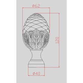 POMME DE PIN FONTE PIGNE ACIER TIGE FILETEE M10 - www.esse.fr