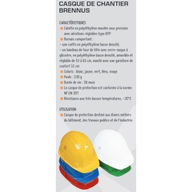 CASQUE DE CHANTIER BRENNUS COULEUR VERTE - www.esse.fr