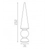 FER DE LANCE CONIQUE POINTE ACIER FORGÉ  ROND 100x27 - www.esse.fr