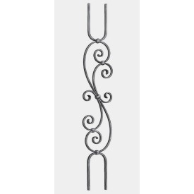 VOLUTE BALUSTRE ACIER FORGÉ DOUBLE FIXATION CARRÉE - www.esse.fr