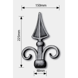 FER DE LANCE POINTE ACIER MOULÉ BARREAU ROND 225MM  - www.esse.fr