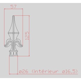 FER DE LANCE POINTE ACIER FORGÉ BARREAU TUBE ROND - www.esse.fr