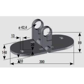 FIXATION ANGLAISE PLATINE ANGLE Ø 42.4 INOX - www.esse.fr