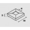 CACHE PLATINE EMBASE TUBE CARRÉ 40X40 INOX BROSSÉ - www.esse.fr