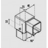 CONNECTEUR À 90° TUBE CARRÉ 40X40 ÉP 2MM INOX 316 - www.esse.fr