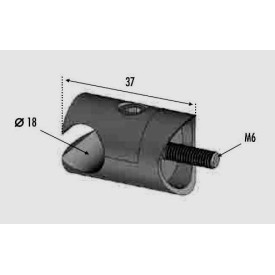 PINCE PROFIL Ø 18 FIXATION SUR TUBE Ø 42.4 INOX 304 - www.esse.fr