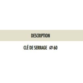 CLÉ DE SERRAGE OVALE POUR PRODUIT W0008 Ø60 MM - www.esse.fr